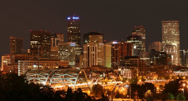 The 15 best foodie cities in the US, ranked 5 Denver skyline around midnight from I-25 and Speer Blvd