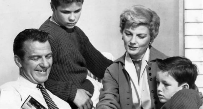 11 Unforgettable Black-and-White Shows That Defined the 1950s 4 Photo of the Cleaver family from the television program Leave it to Beaver. From left: Hugh Beaumont (Ward), Tony Dow (Wally), Barbara Billingsley (June), Jerry Mathers (Theodore AKA "Beaver").