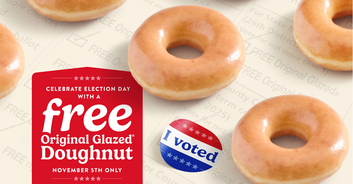 Krispy Kreme's doughnut giveaway on Election Day | ©Image Credit: Krispy Kreme