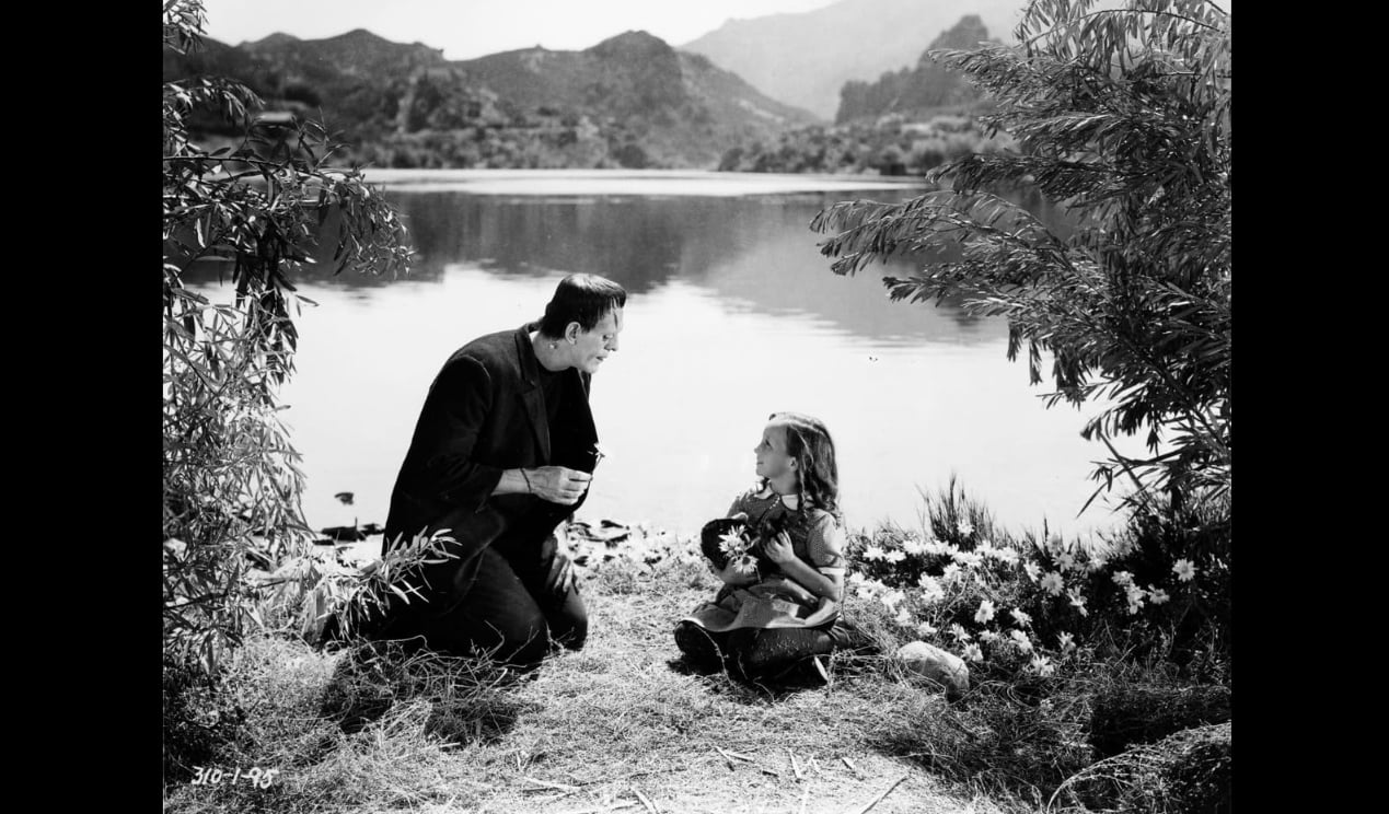 Boris Karloff and Marilyn Harris in Frankenstein (1931)