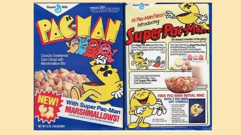 Pac-Man Cereal | ©Image Credit: Cereal Graveyard Wiki / Ajrieger