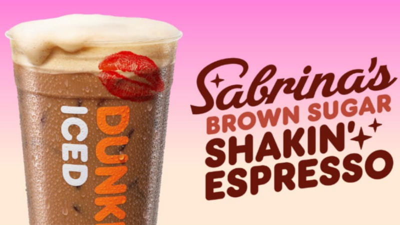 Dunkin's limited-time offering, the Sabrina’s Shakin’ Espresso | ©Image Credit: Dunkin'