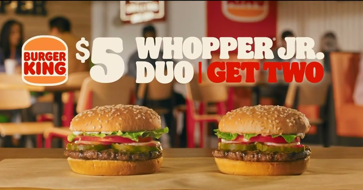 Burger King $5 Whopper Jr. Duo Deal | ©Image Credit: Burger King