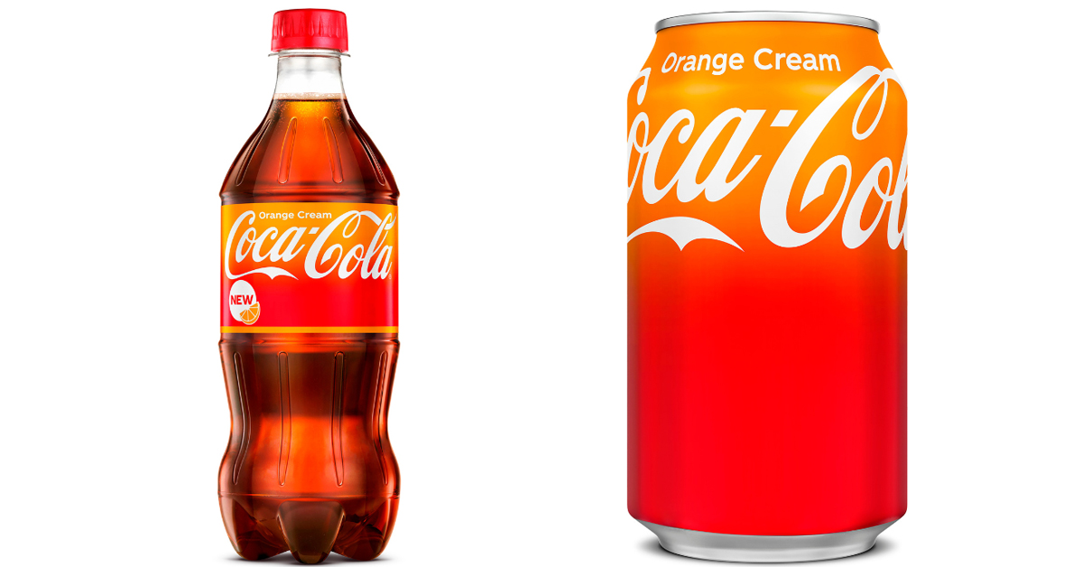 A bottle and a can of the new Orange Cream Coke | ©Image Credit: Coca-Cola