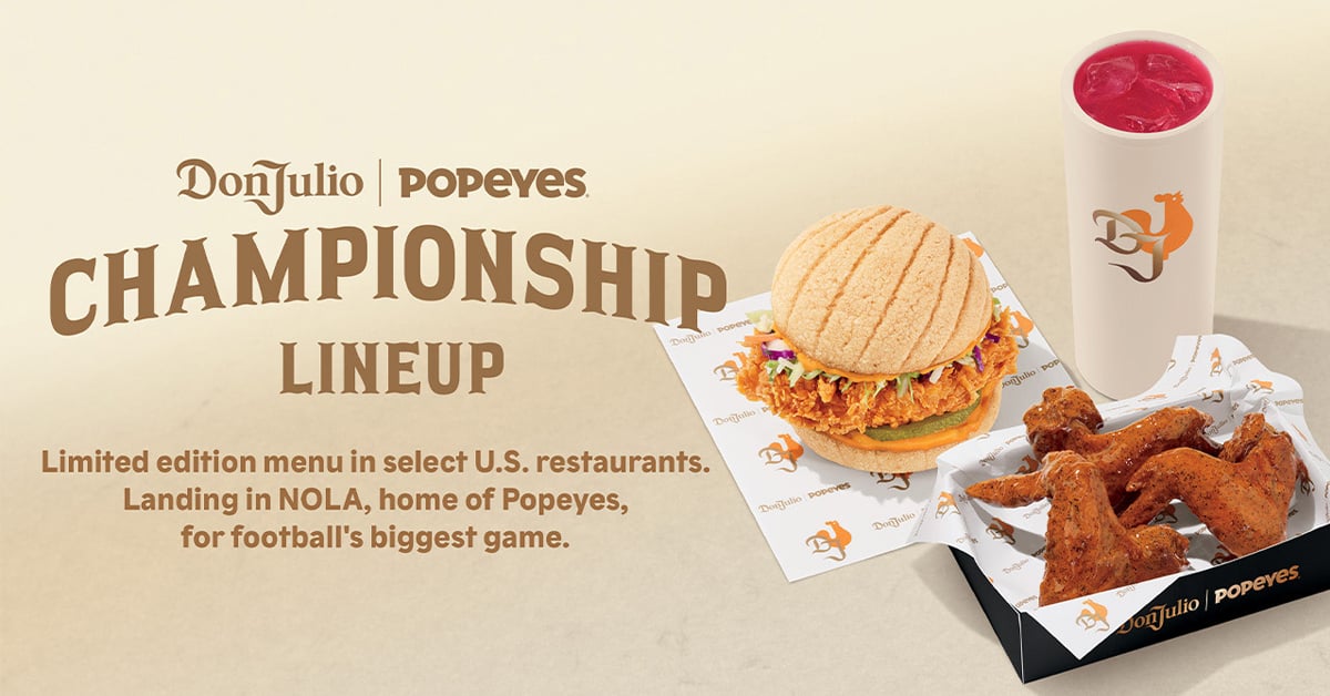 Popeyes x Tequila Don Julio Championship Lineup menu | ©Image Credit: Popeyes