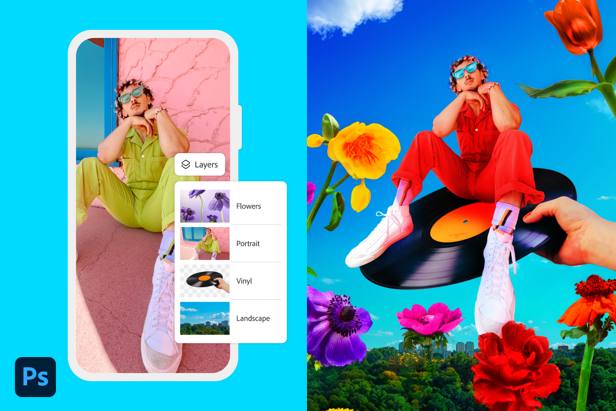 Layer styles, blend modes, and Content-Aware Fill on Photoshop mobile behave just like their desktop equivalents ©Image Credit: Dairy Queen
