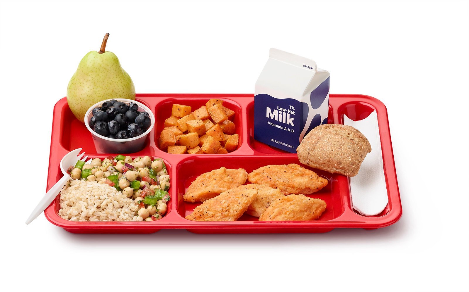A school lunch tray showing a reimbursable meal served by Boston Public Schools in Massachusetts | ©Image Credit: Flickr / U.S. Department of Agriculture