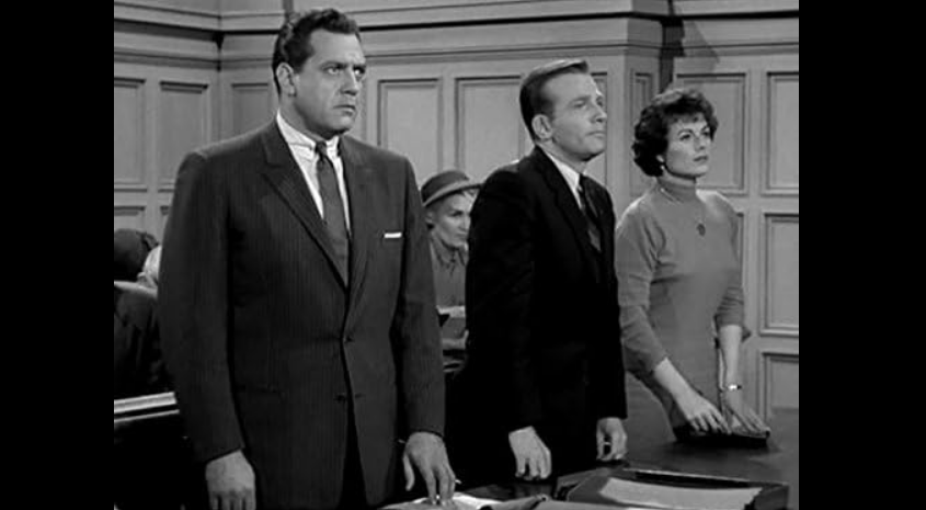 13 Unforgettable Black-and-White Shows That Defined the 1960s 3 Raymond Burr, John Conwell, and Barbara Hale in Perry Mason (1957)
