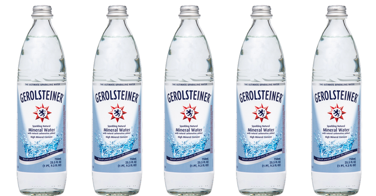 750ml bottles of Gerolsteiner Sparkling Natural Mineral Water | ©Image Credit: Gerolsteiner Brunnen