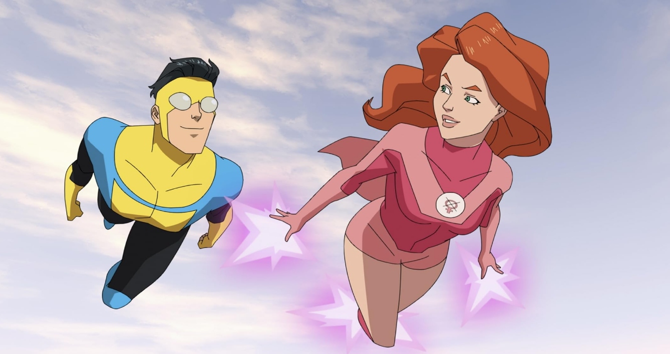 Gillian Jacobs and Steven Yeun in Invincible (2021)
