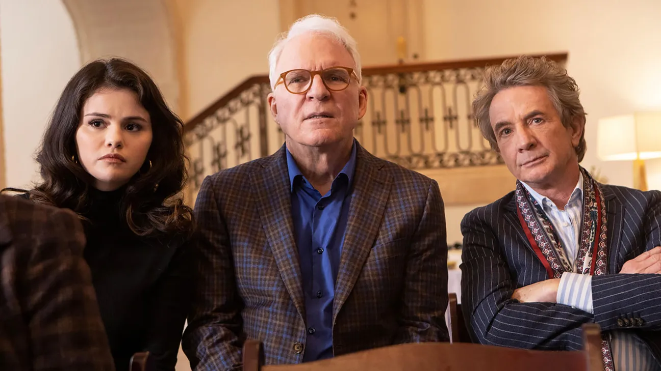 Selena Gomez, Steve Martin, and Martin Short in Only Murders in the Building (2021) | ©Image Credit: Hulu