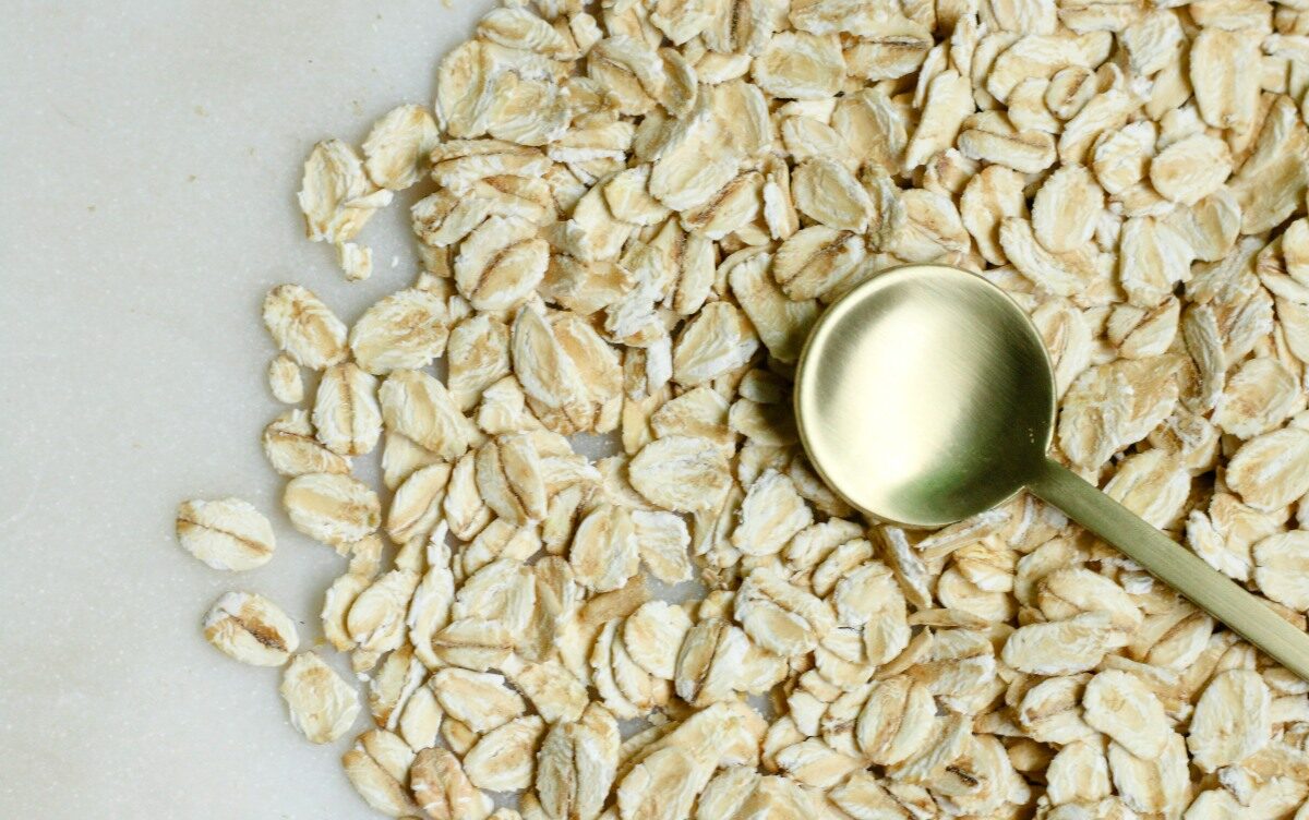 Oats laid on a marble table