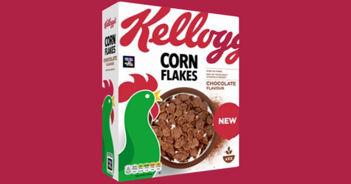 A box of Kellogg's Chocolate Corn Flakes Cereal | ©Image Credit: Kellanova