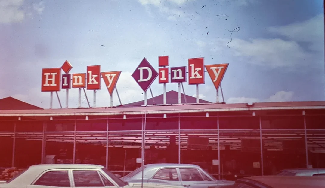 Hinky Dinky photo found in a box of slides titled "Des Moines -1968"