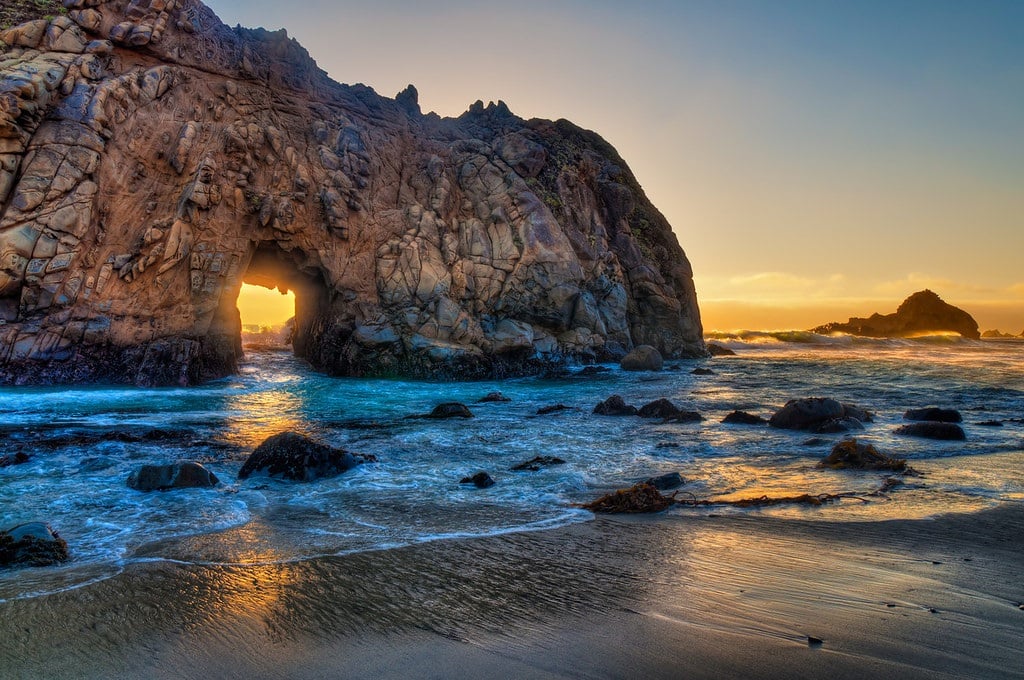 Sunset at Pfeiffer Beach - Big Sur, California | ©Image Credit: Flickr / Tours Departing Daily