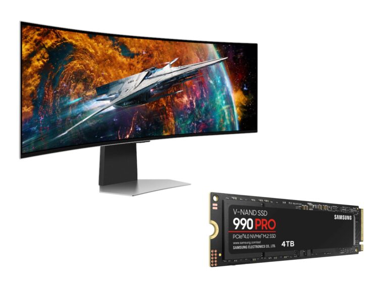 Samsung 49-inch Odyssey OLED Gaming Monitor with 4TB SSD 990 Pro ©Image Credit: Samsung