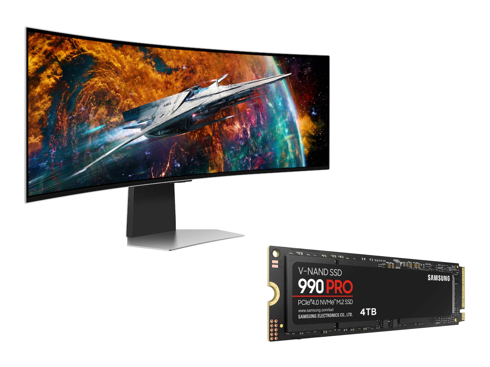 Samsung 49-inch Odyssey OLED Gaming Monitor with 4TB SSD 990 Pro ©Image Credit: Samsung