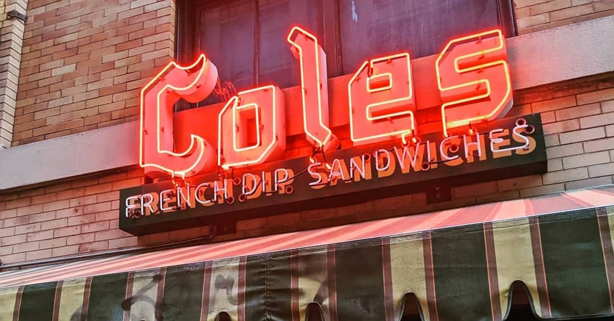 Cole's French Dip signage | ©Image Credit: Cole's, Originators of the French Dip/Facebook