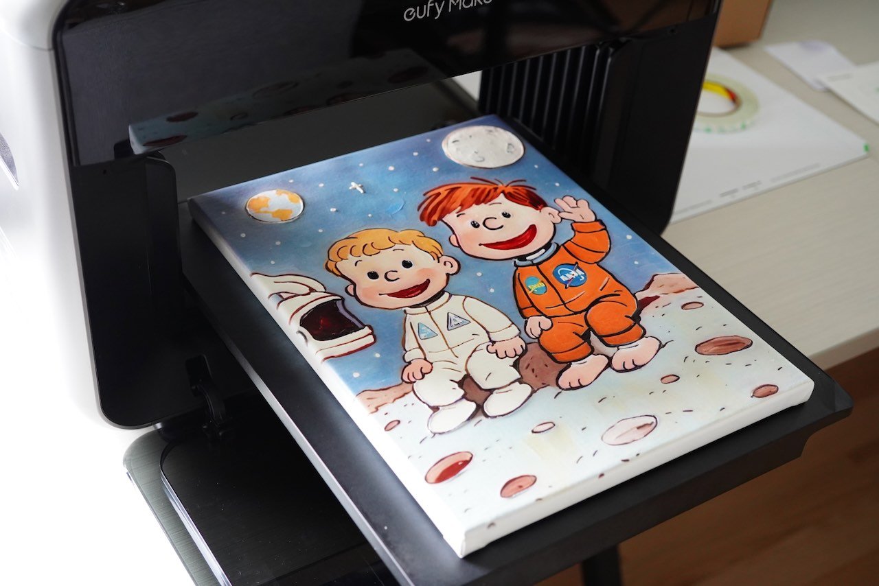 Subtle textures like paint strokes and embossing really make the prints from the EeufyMake UV Printer E1 pop ©Image Credit: GEEKSPIN