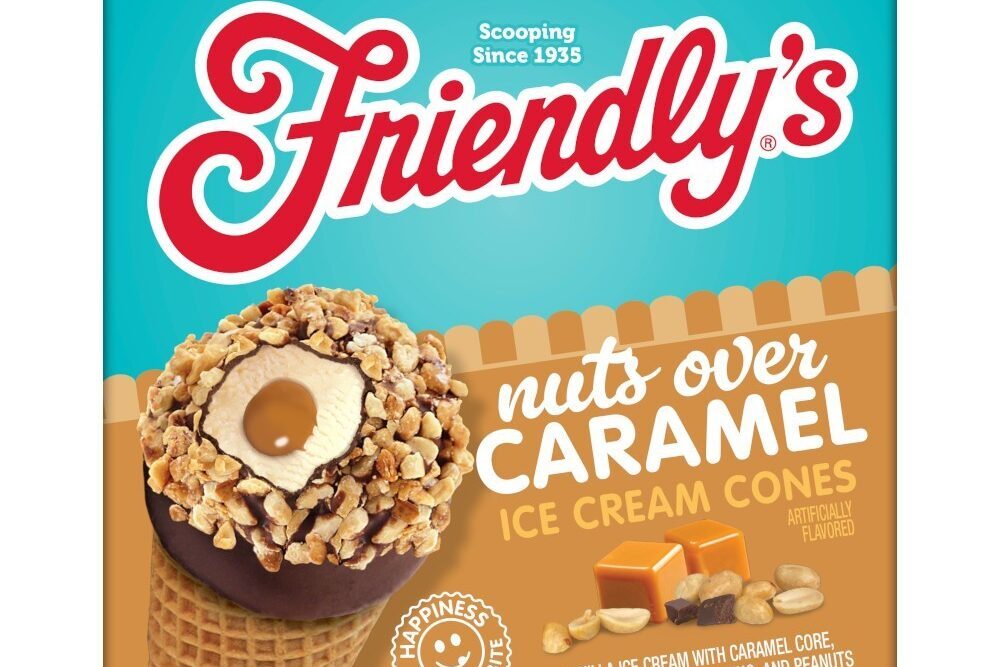 Friendly's Nuts over caramel ice cream cone