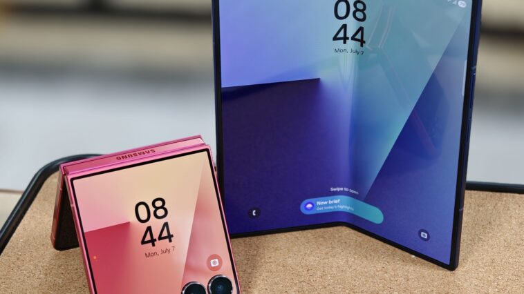 The Samsung Galaxy Z Flip7 and Z Fold7 ©Image Credit: GEEKSPIN
