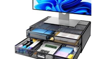 HUANUO 2 Tier Monitor Stand and Desk Organizer ©Image Credit: HUANUO