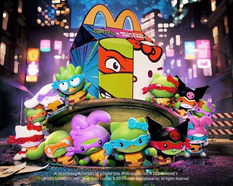 McDonald's Hello kitty x TMNT Happy Meal Toys drop August 12th, 2025 ©Image Credit: McDonald's