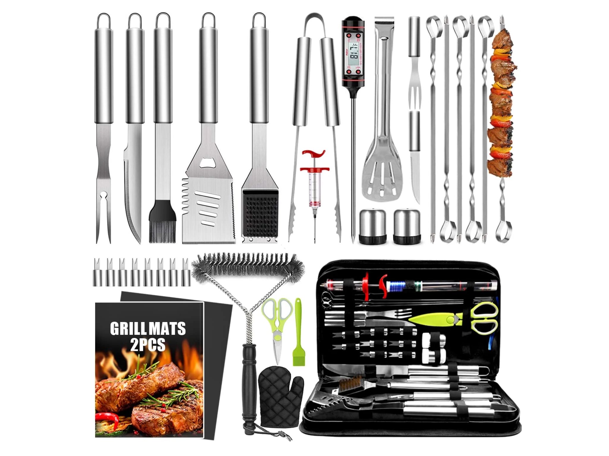 Mibote 34 Pieces Grill and BBQ Accessories ©Image Credit: Mibote