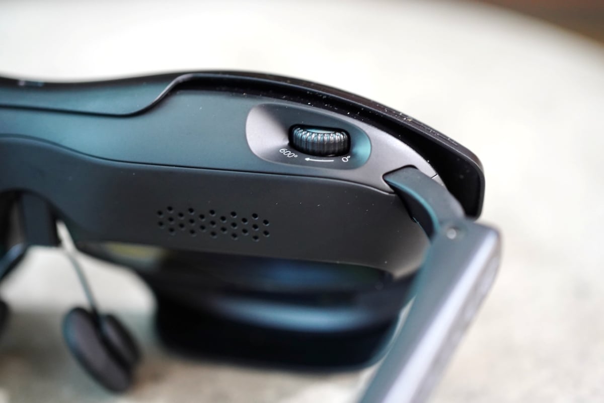 Rokid Max 2 AR Glasses Review: The Perfect First AR Glasses 7 Close-up of control dial on Rokid Max 2 glasses frame
