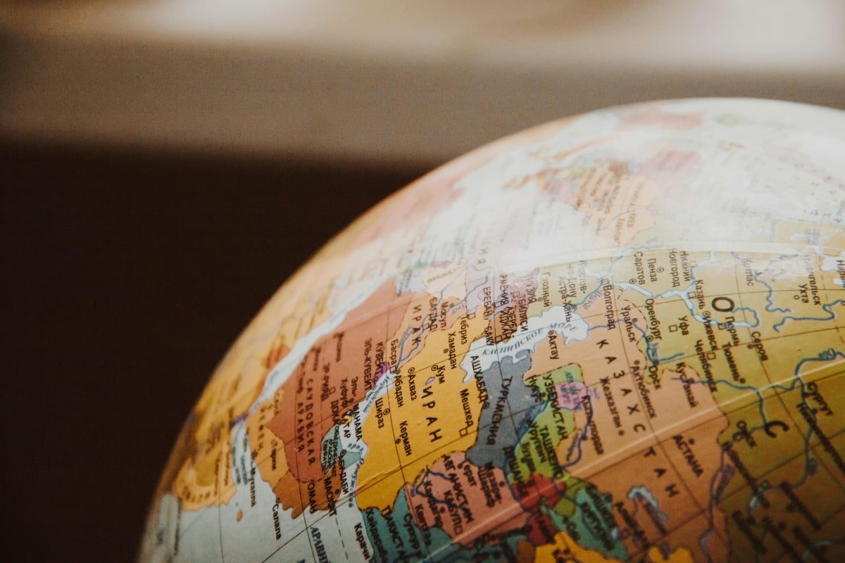 Close up of a globe