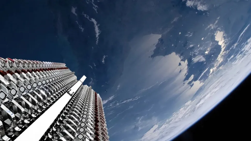Starlink satellites before deployment