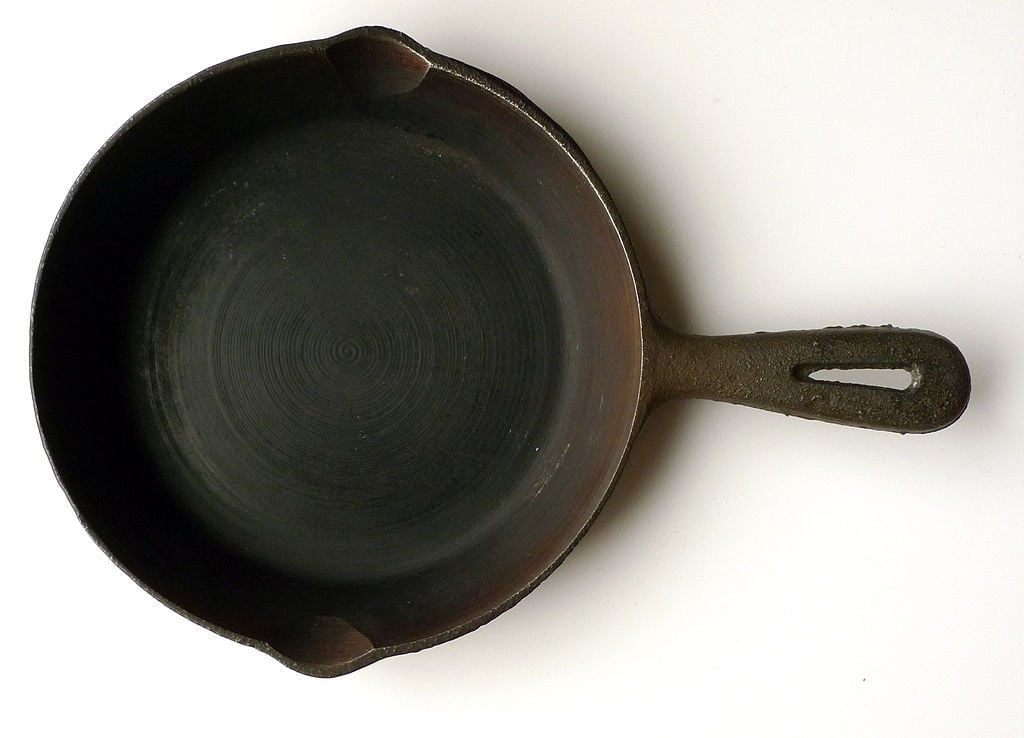 A small cast iron pan
