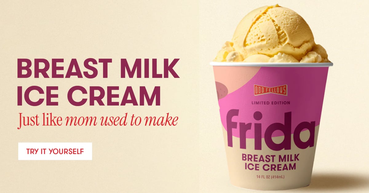 Breast milk ice cream is here—courtesy of Frida and OddFellows. Would you try it? | ©Image Credit: Frida