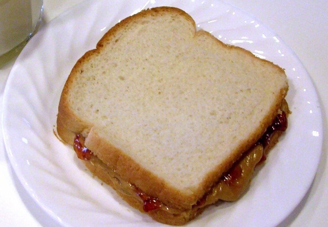 11 cafeteria foods today's kids will never experience 4 Peanut Butter and Jelly Sandwich on a plate