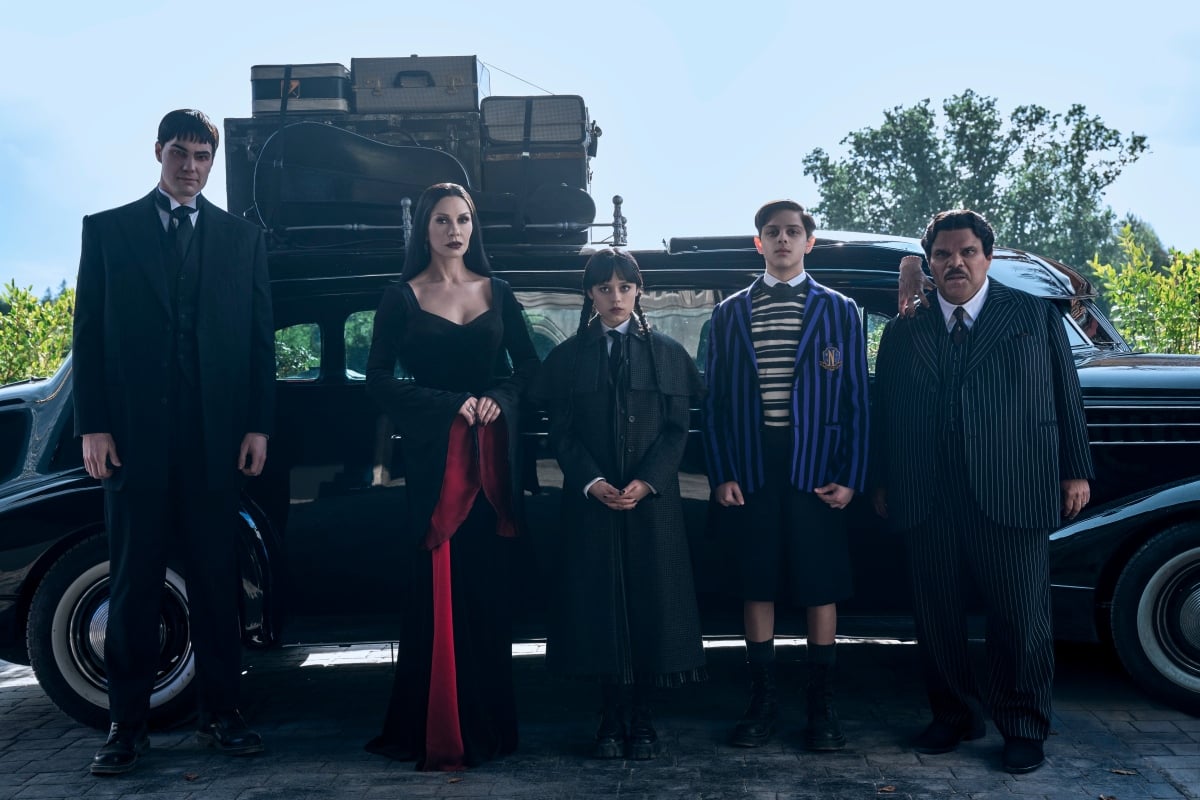 The best shows to binge on Netflix this September 2025 5 A promotional image from Netflix's Wednesday featuring the Addams family