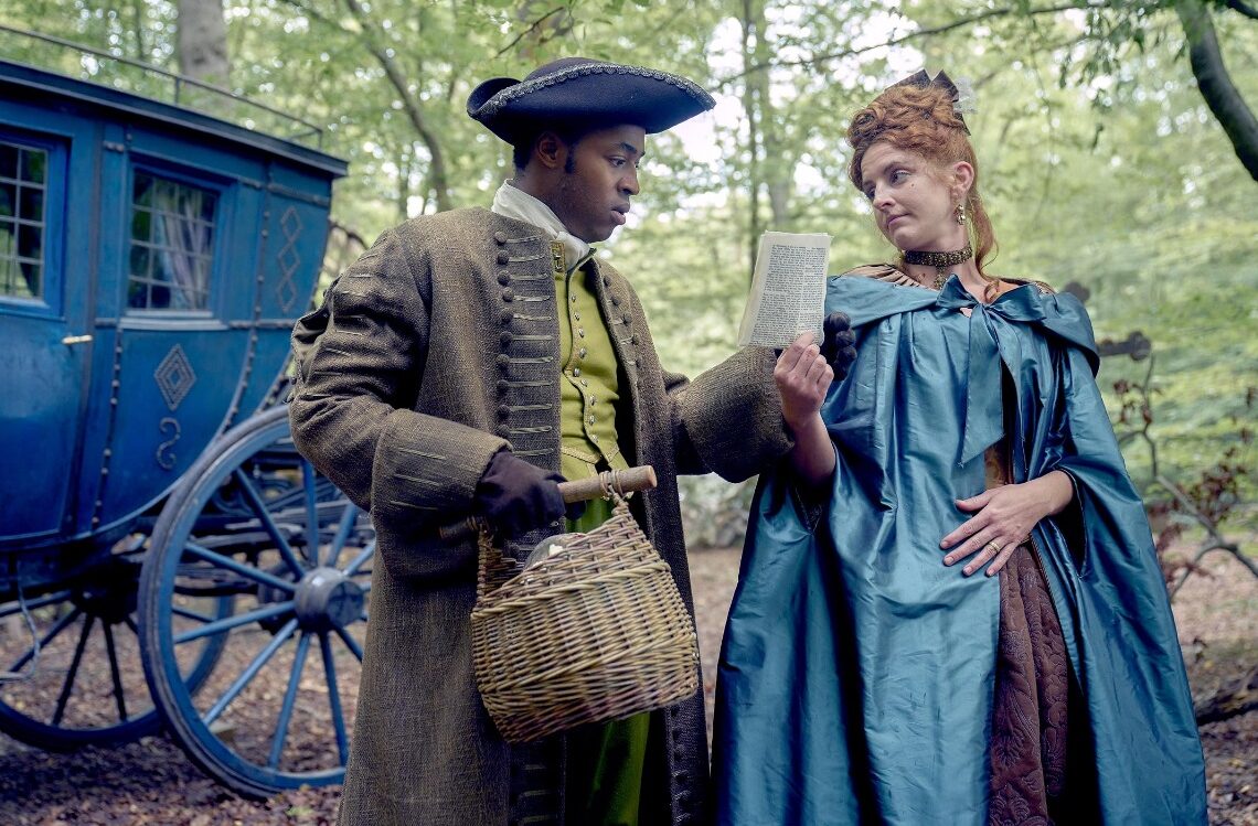 Louisa Harland and Enyi Okoronkwo in Renegade Nell (2024)