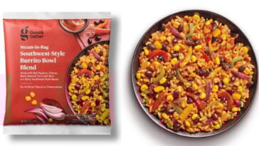Thousands of Good & Gather™ Southwest-Style Burrito Bowl are recalled nationwide over undeclared shrimp. | ©Image Credit: One Frozen, LLC
