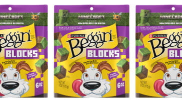 Level up your pup’s treat game with the Minecraft-inspired Beggin’ Blocks. | ©Image Credit: Purina
