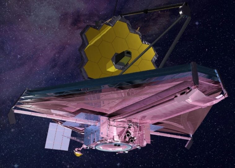 Is the following attached image and corresponding caption fitting for the story? An artist's illustration of NASA's James Webb Space Telescope. | ©Image Credit: NASA, ESA, CSA, and STScI