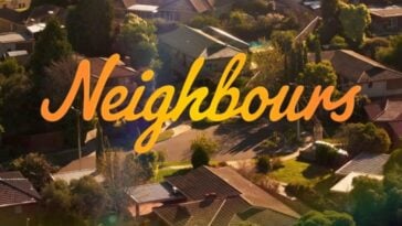 Aerial view of Ramsay Street from the Australian soap opera Neighbours 1985-2025 | ©Image Credit: Fremantle