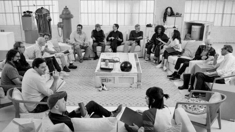 Clockwise from the top - Director Josh Greenbaum, Bill Pullman, Keke Palmer, Daphne Zuniga, George Wyner Jeb Brody (Producer), Taylor Stuewe (Associate Producer) Austin Lee (Associate Producer), Benji Samit (Writer), Dan Hernandez (Writer), Adam Merims (Line Producer/EP), Anthony Carrigan Lewis Pullman, Josh Gad, Rick Moranis. ©Image Credit: Amazon