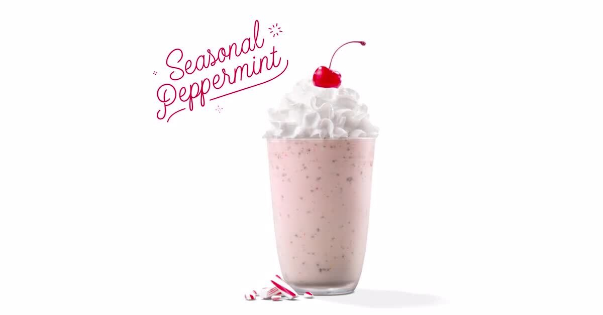 A swirl of holiday cheer — Chick-fil-A’s Peppermint Chip Milkshake is back for the season. | ©Image Credit: Chick-fil-A