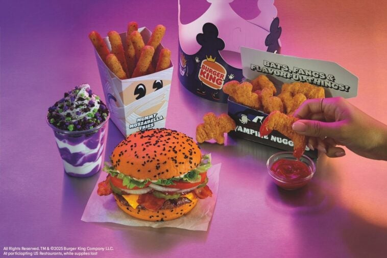 Burger King is giving away free Whoppers this week for Halloween 1 Daily freebies include burgers, fries, and Cini Minis | ©Image Credit: Burger King