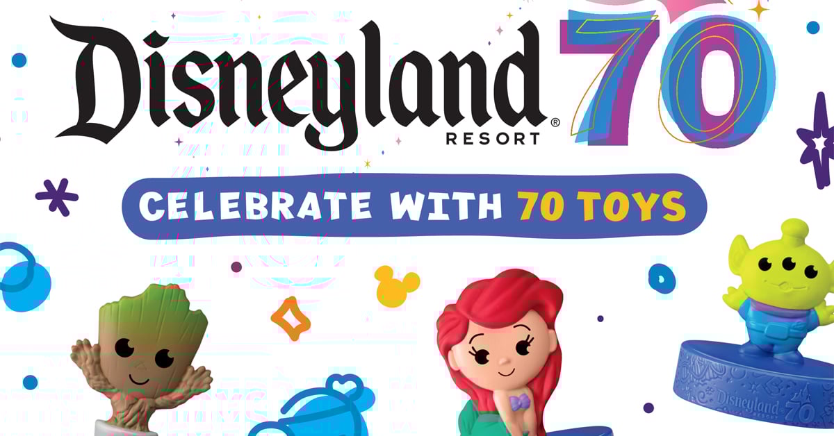 Unwrap nostalgia! Disneyland’s 70th anniversary inspires a McDonald’s Happy Meal packed with 70 iconic collectible toys. | ©Image Credit: McDonald's