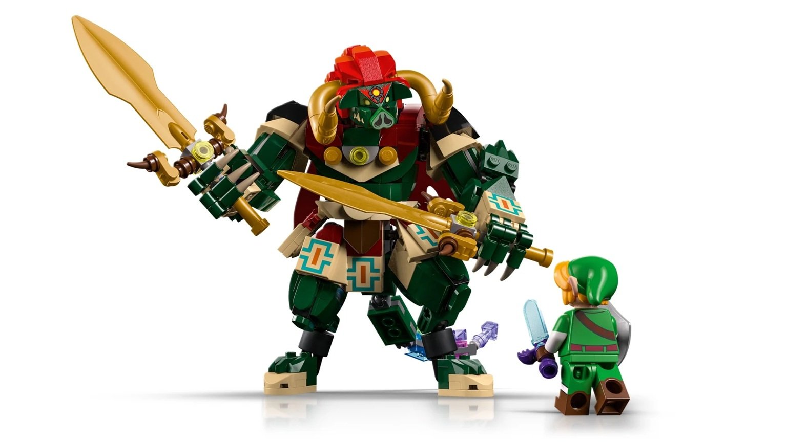 The massive, brick-built Ganon towers over heroes in LEGO’s Ocarina of Time: The Final Battle set. | ©Image Credit: LEGO