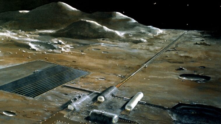 Artist's conception of a mass driver on the Moon | ©Image Credit: Wikimedia Commons / Public Domain