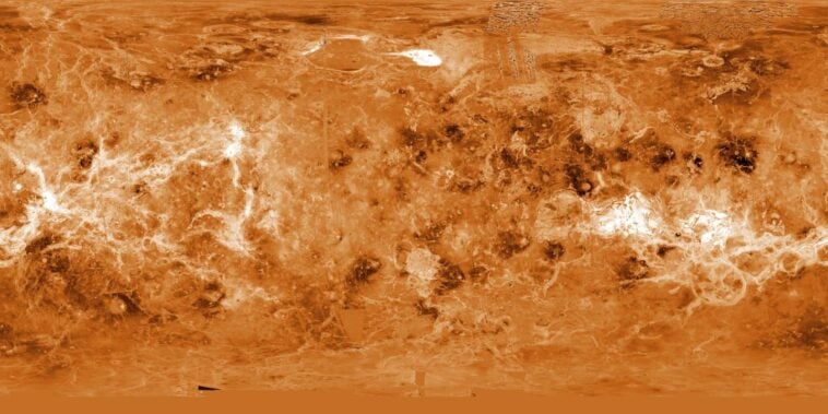 Global topographic map of Venus from NASA Magellan radar data, showing the planet's volcanic surface | ©Image Credit: NASA / JPL / Caltech