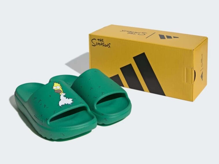 These new slides mix Cloudfoam comfort with a playful Homer Simpson design for everyday wear. ©Image Credit: Adidas