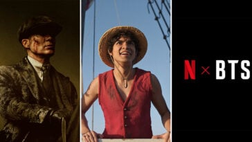 Cillian Murphy in Peaky Blinders: The Immortal Man, Iñaki Godoy Godoy in One Piece Season 2, and the Netflix x BTS collab logo | ©Image Credit: Netflix