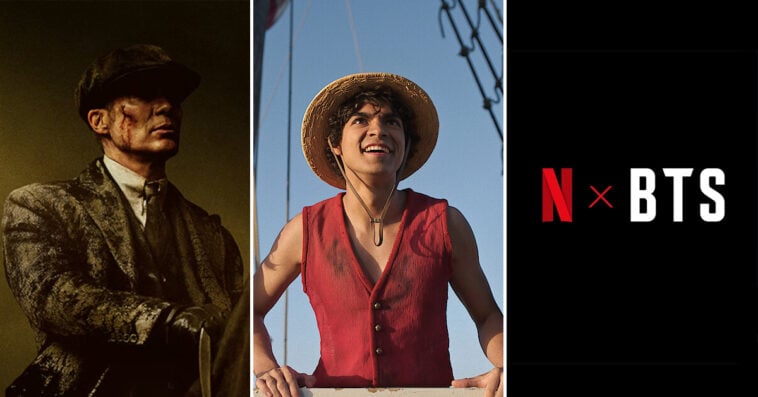 Everything coming to Netflix in March 2026 1 Cillian Murphy in Peaky Blinders: The Immortal Man, Iñaki Godoy Godoy in One Piece Season 2, and the Netflix x BTS collab logo | ©Image Credit: Netflix